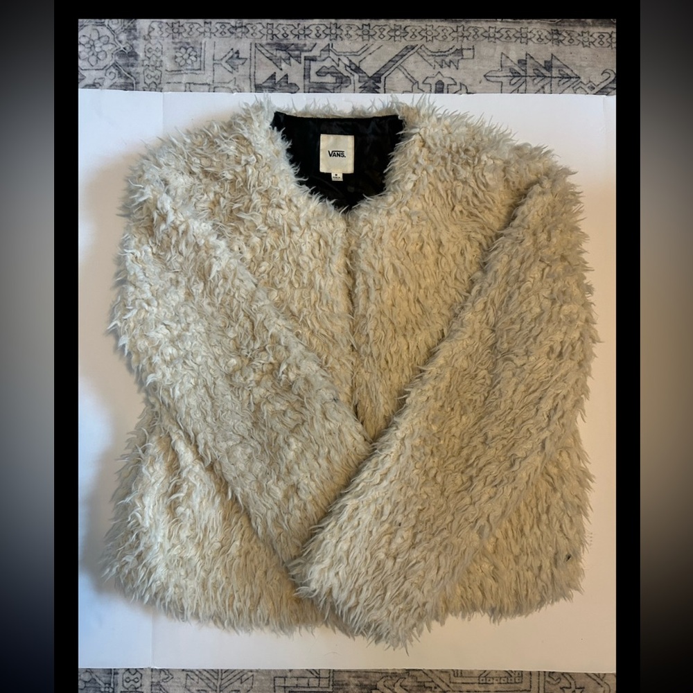 Vans Cream Faux Fur Teddy Jacket